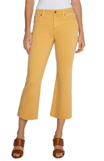 Hannah crop flare jean Flaxen Gold Ella where she shops