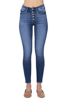 Hi Rise Button Fly Skinny Jean – Front – Ella Where She Shops