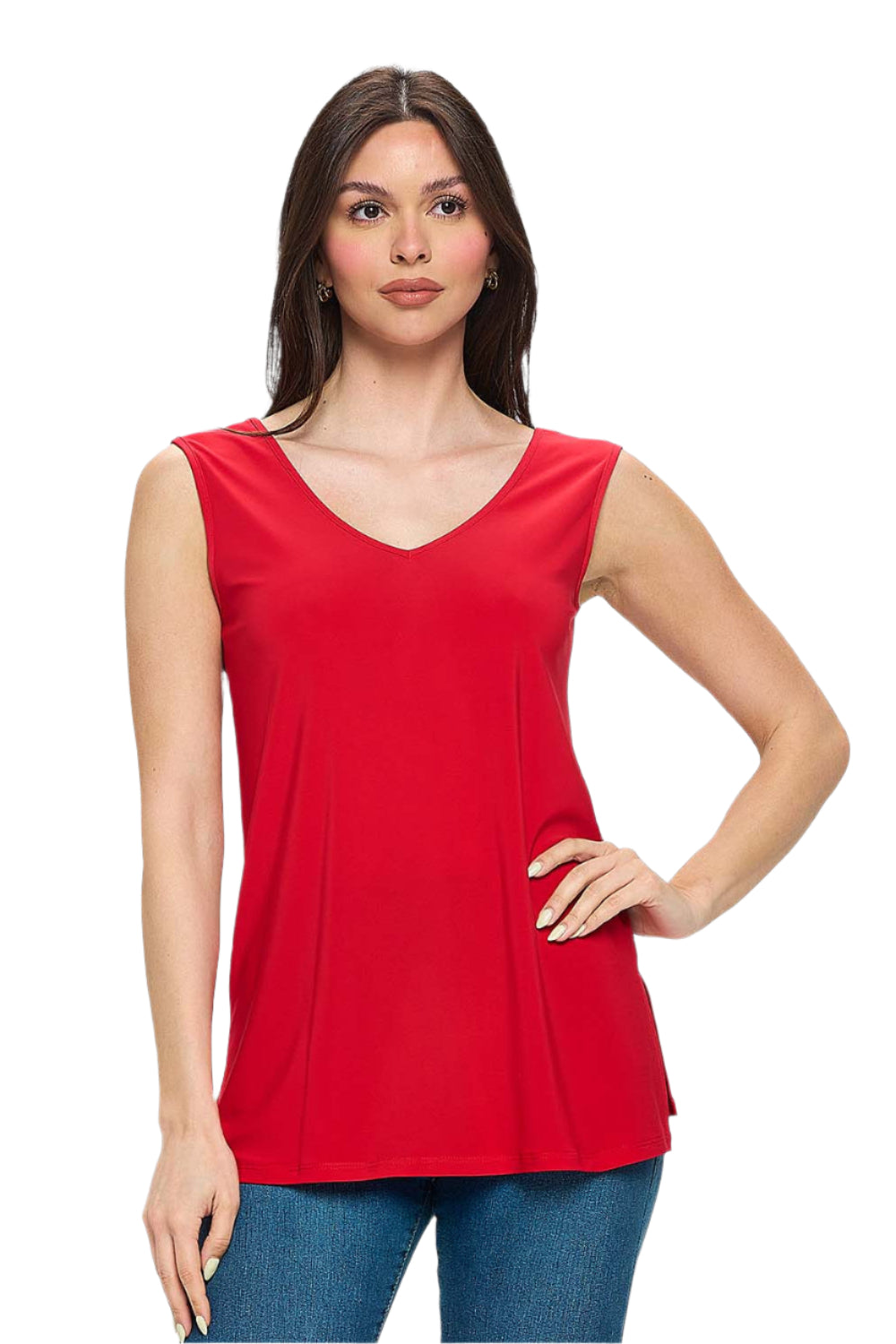 High-Low Reversible Tank - Red Front - Ella Where She Shops