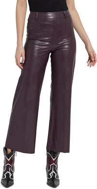 Vegan leather wide leg