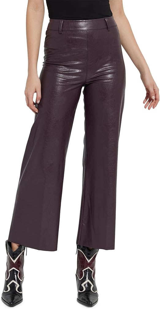 Vegan leather wide leg