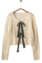 Hollow Web Knit Cardigan – Front – Ella Where She Shops