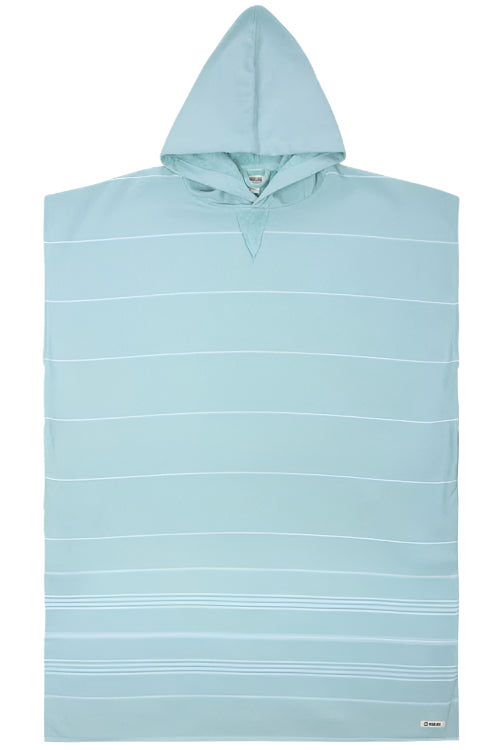 Hooded Poncho - Border Stripe Sand - Ella Where She Shops