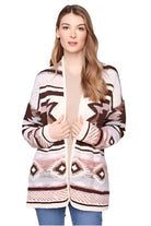 Jacquard Cardigan with Patch Pockets – Front – Ella Where She Shops