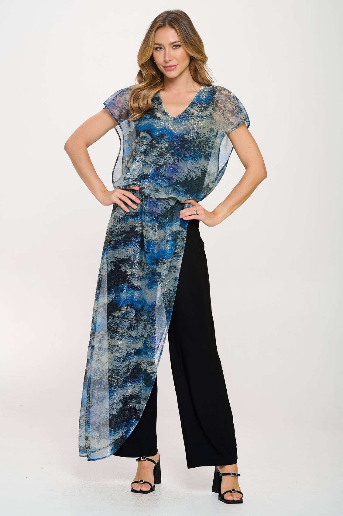 Jumpsuit with Chiffon Overlay