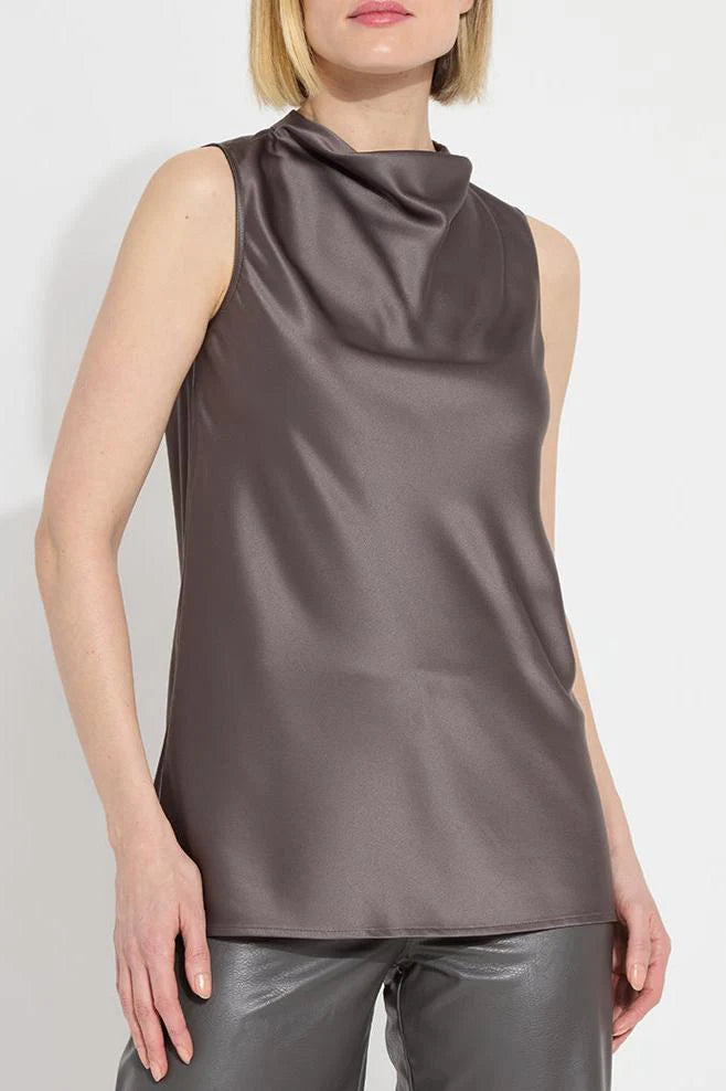 Justine Draped Mock Neck