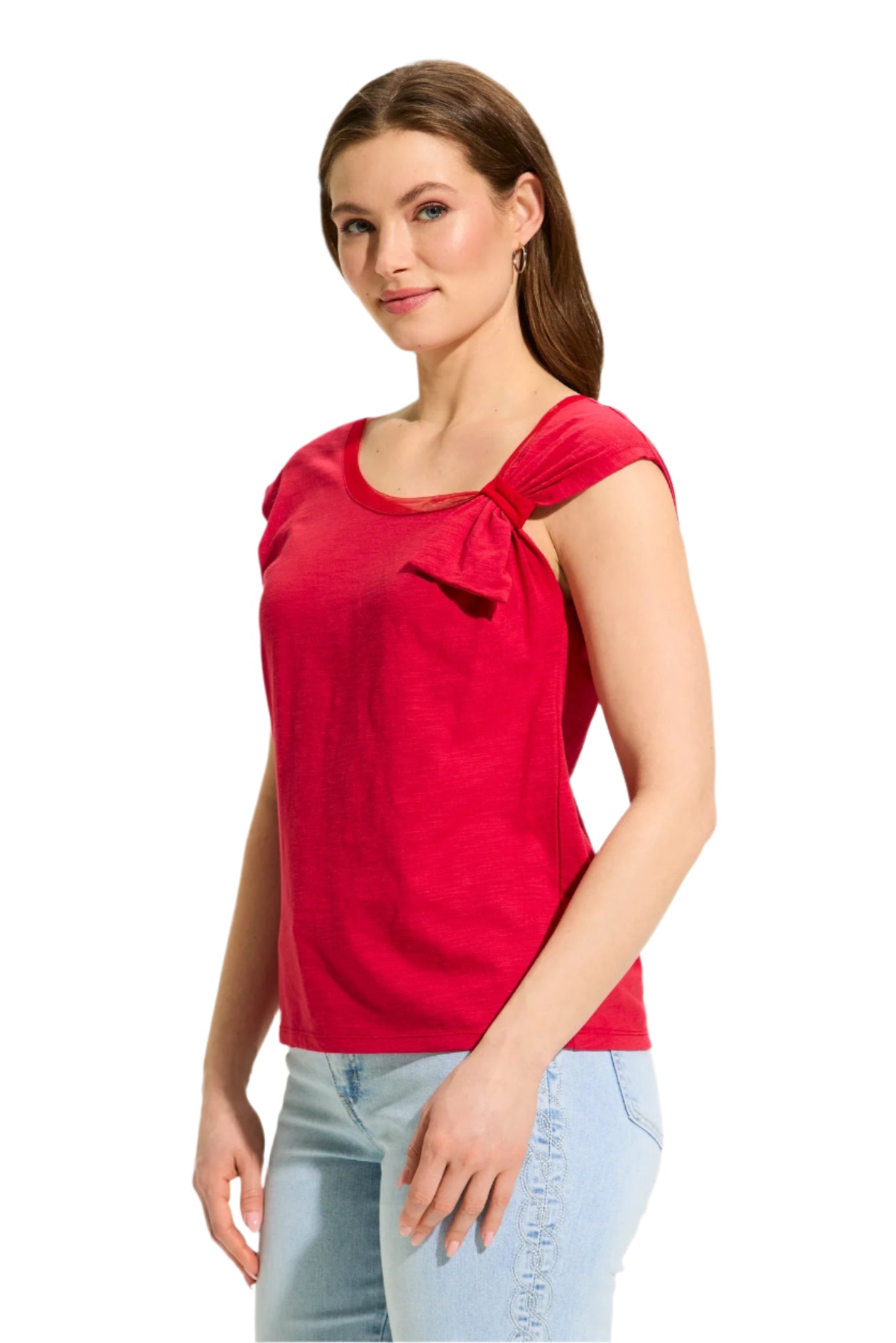 Knot Neck Top – Rouge – Front – Ella Where She Shops