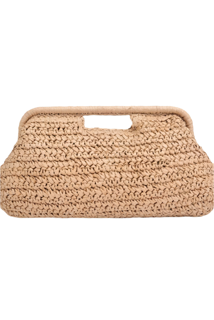 Lani Straw Clutch Bag – Front – Ella Where She Shops