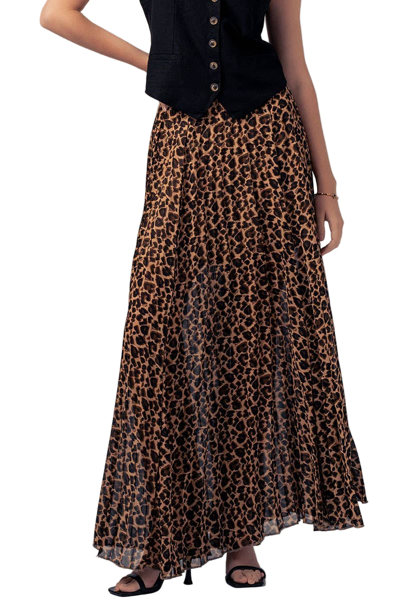 Leopard Print Flowy Skirt ella where she shops