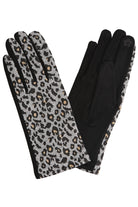 Leopard Smart Touch Gloves gray ella where she shops