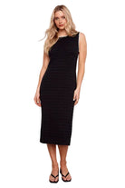 Long Crew Neck Sweater Dress Black ella where she shops