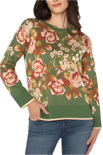 Long Sleeve Crew Neck Sweater – Front – Ella Where She Shops