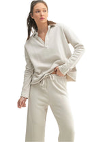 Malibu Vintage Henley Top – Light Grey Front – Ella Where She Shops