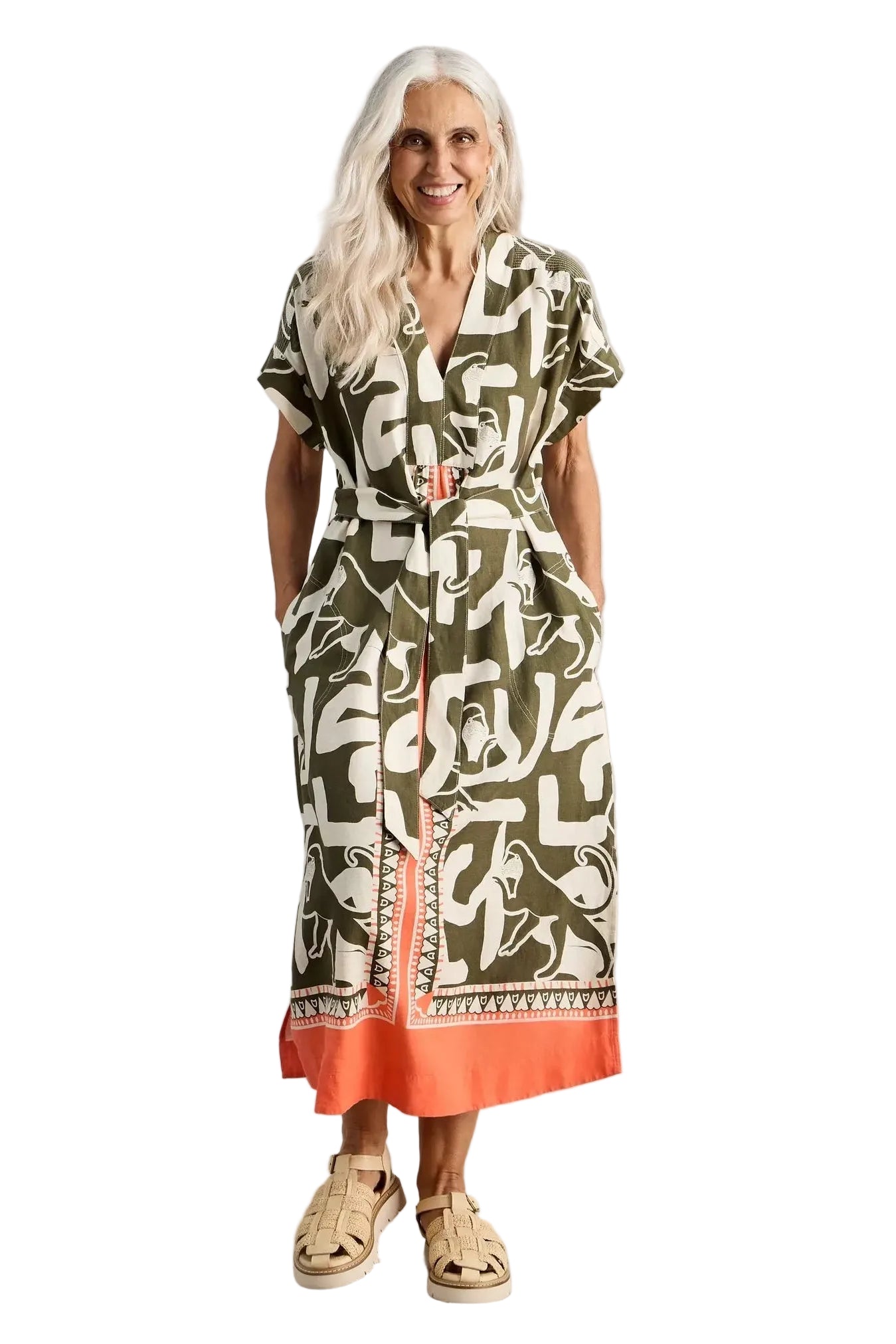 linen blend v neck dress Womens White Stuff Green Marianne US 14 Size:3--Tshirt FD35824 In the shadows of neck Suspender Dress Features