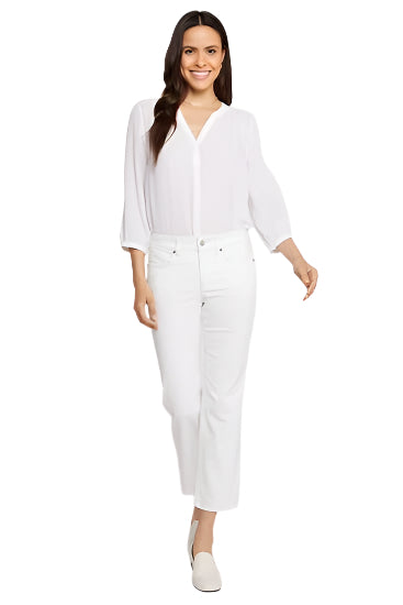 Marilyn Straight Ankle Jeans – White Front – Ella Where She Shops