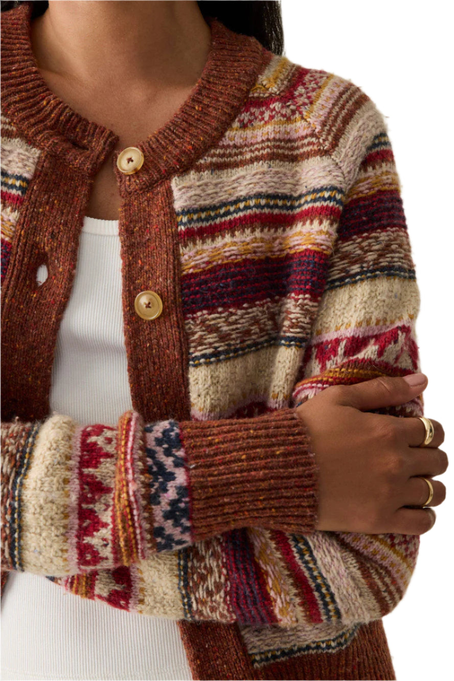 Marley Fairisle Cardigan Up Close - Ella Where She Shops