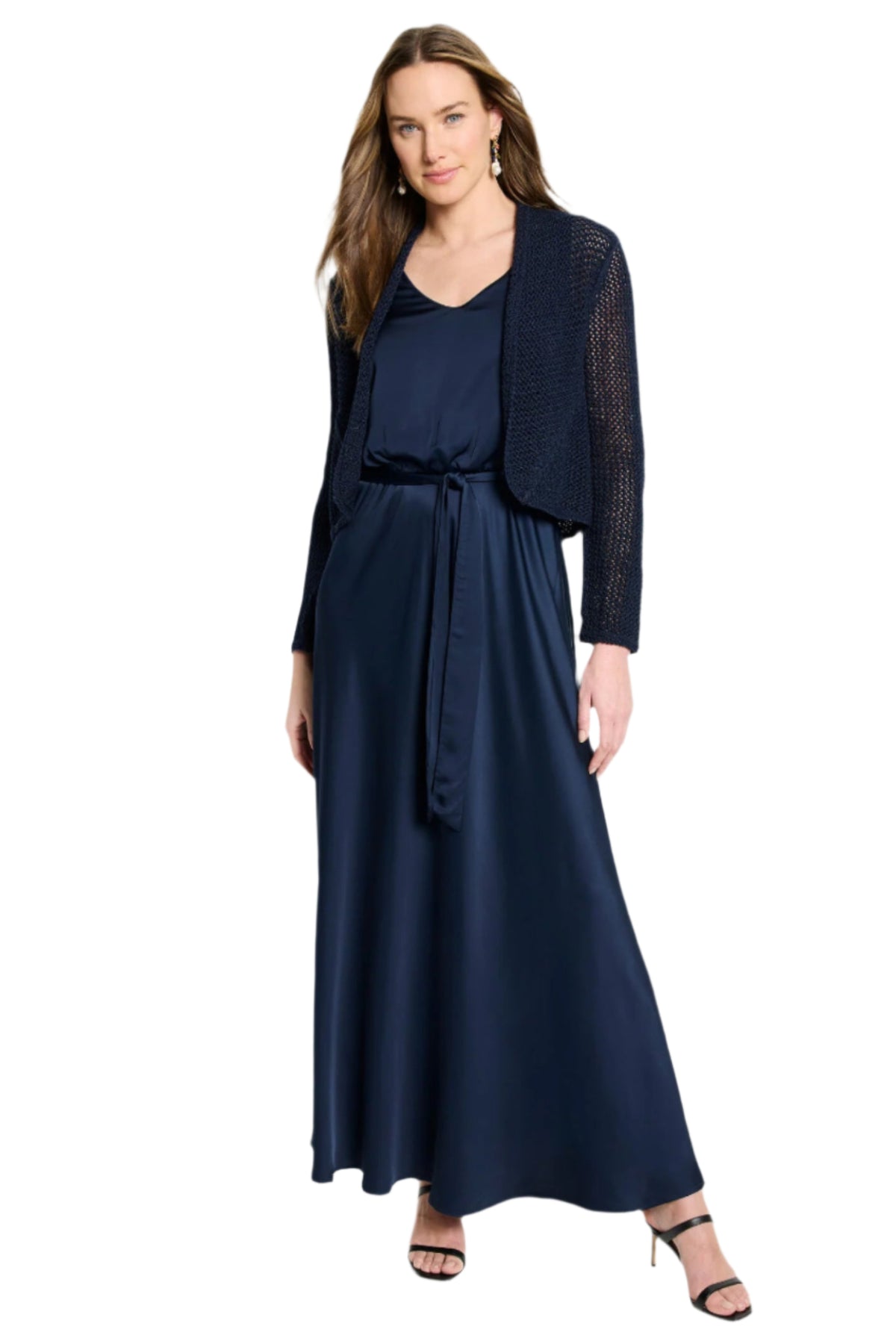Mesh Cocoon Cardigan Dark Indigo - Ella Where She Shops