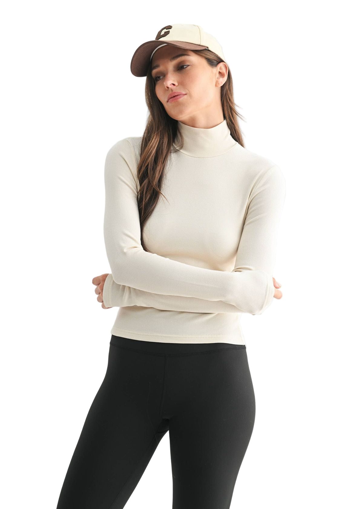 Micro Ribbed Long Sleeve Turtleneck ella where she shops