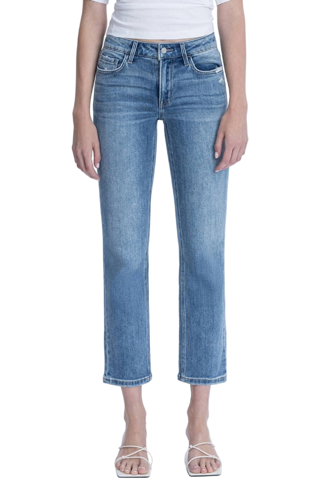 Mid Rise Ankle Slim Straight - Front - Ella Where She Shops