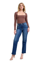 Mid Rise Side Seam Detail Straight – Front – Ella Where She Shops