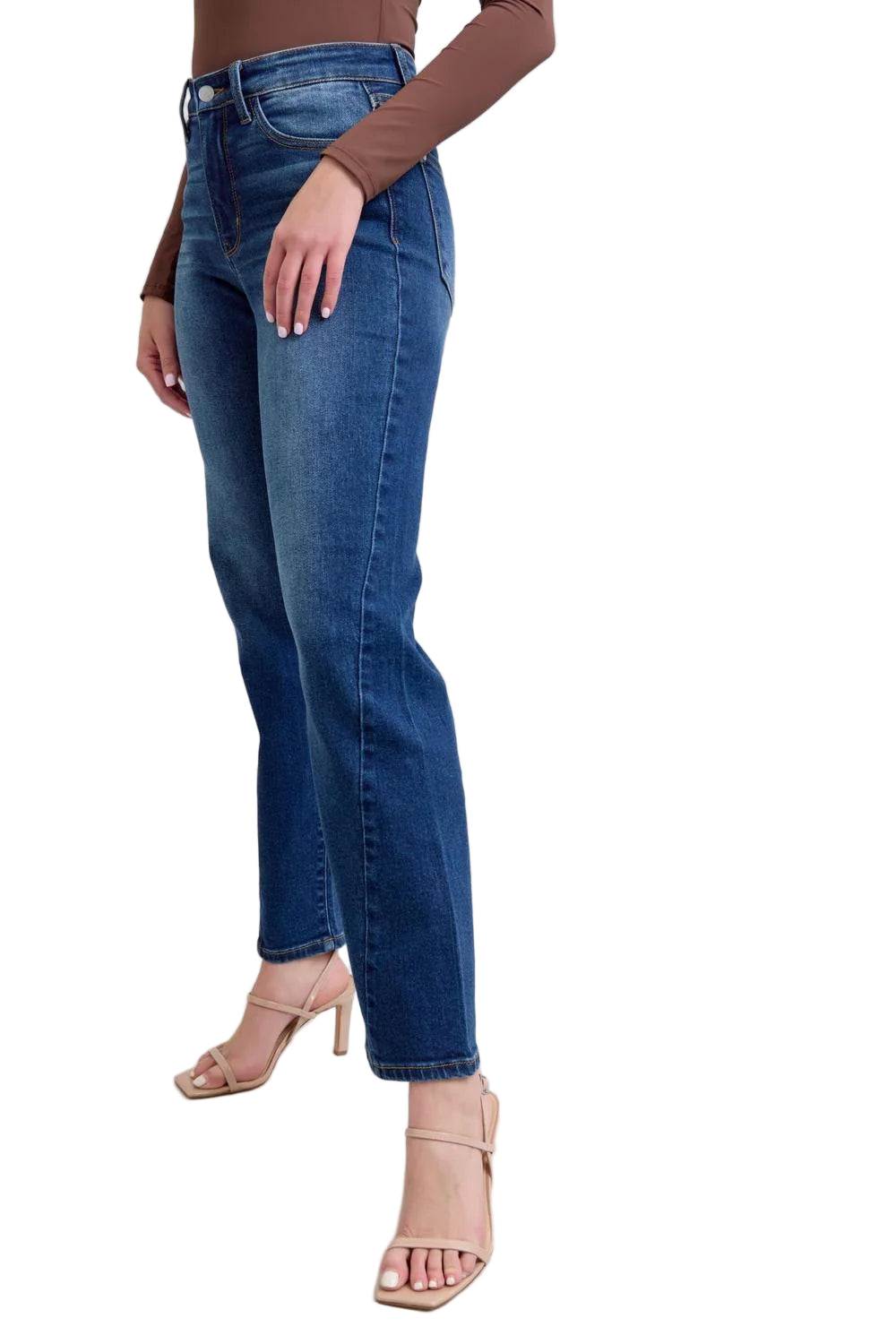 Mid Rise Side Seam Detail Straight – Side – Ella Where She Shops