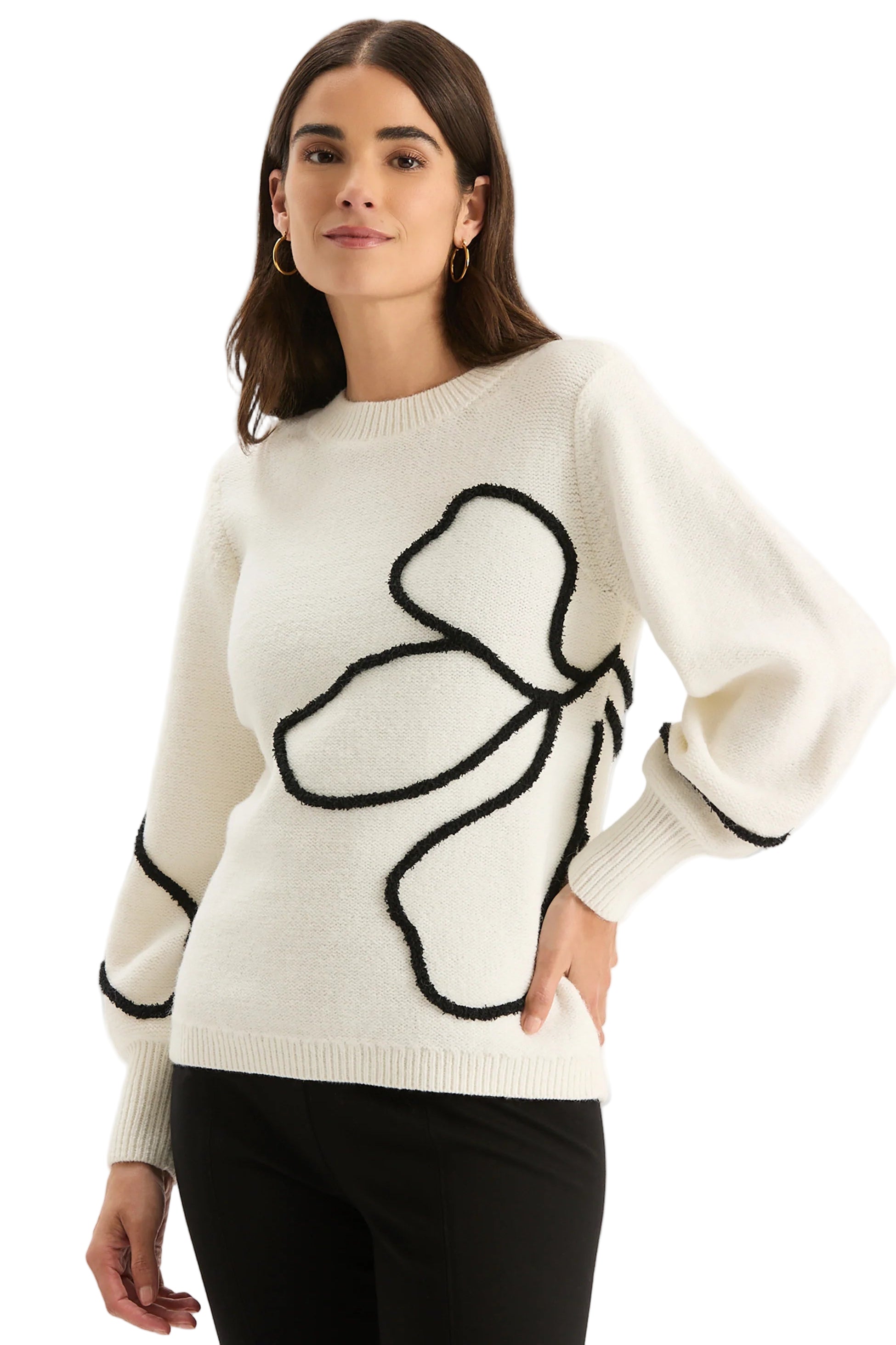 Millie Etched Mock - Front - Ella Where She Shops