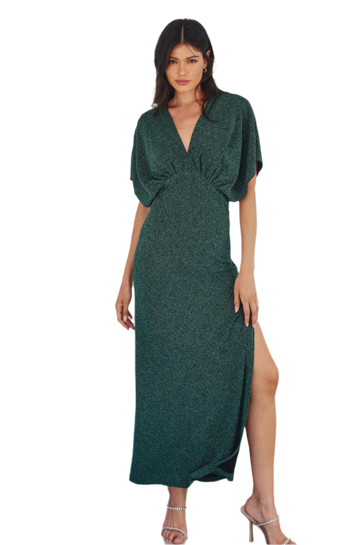 Nightscape Blouson Maxi Dress – Front – Ella Where She Shops