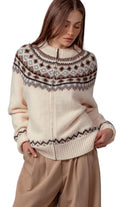 Nordic Zip-Up Wool Blend Cardi - Front - Ella Where She Shops