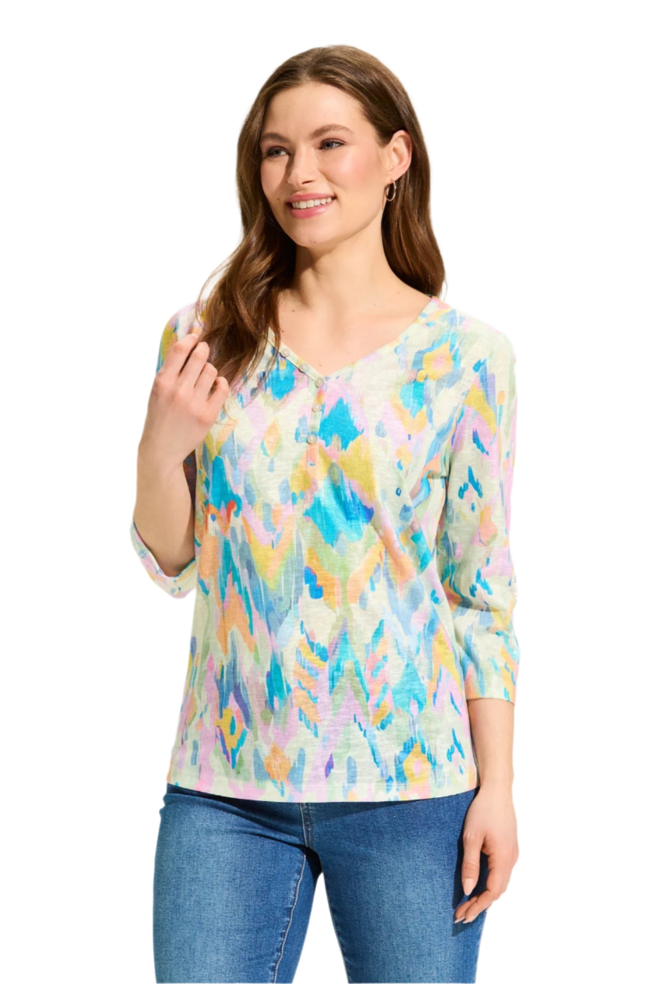 Notch Neck Top – Front – Ella Where She Shops