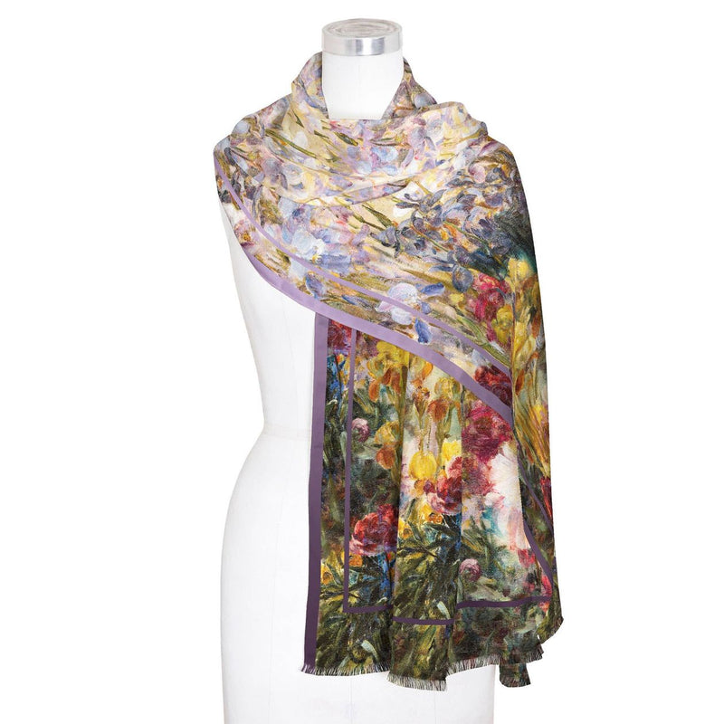 Tiffany Peonies & Iris Silk Blend Shawl