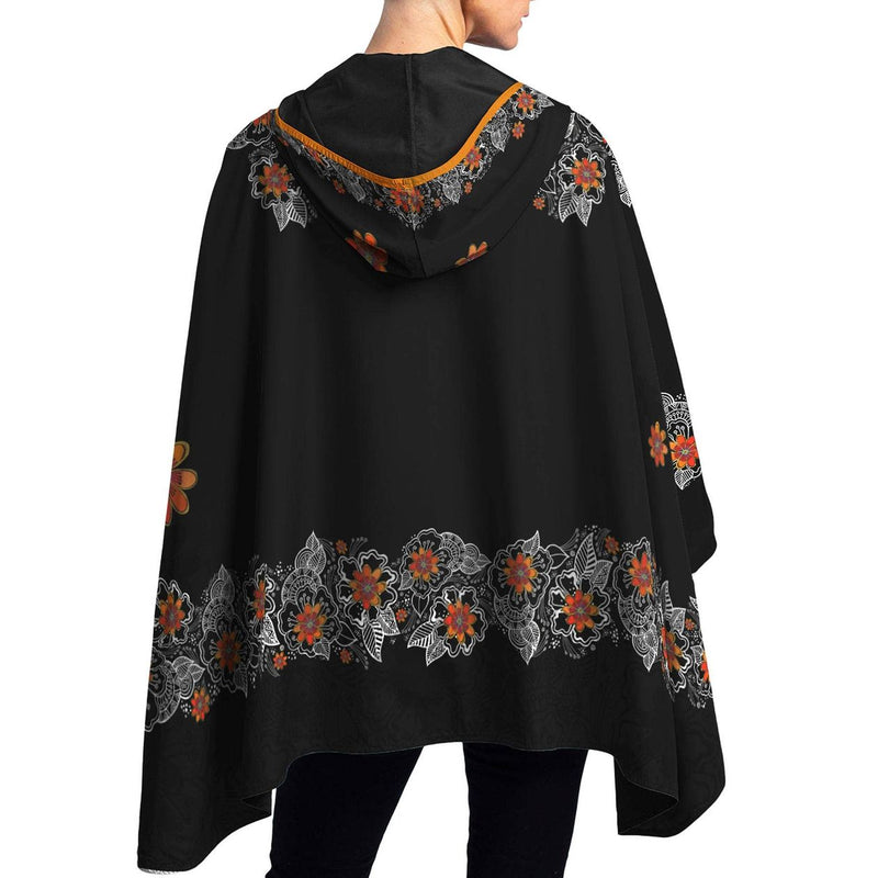 Laurel Burch Orange Blossoms Reversible Rain Travel Cape