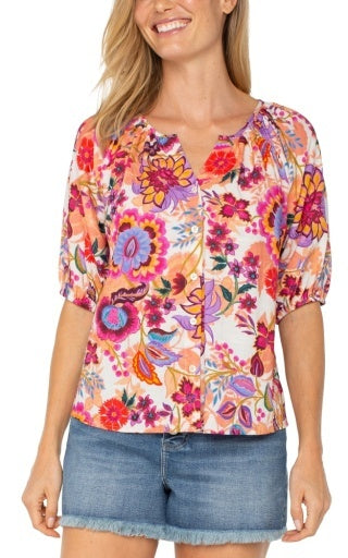 Shirred Woven Blouse