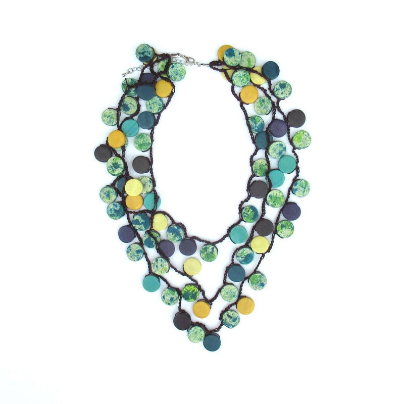Jackie Iris Splashed Wood Bead Necklace