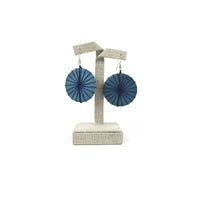 Lucia Blue Wood Bead Earrings