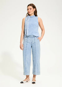 Pull on wide crop trouser