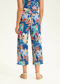Eyelet wide leg pant
