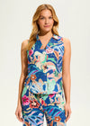 Printed eyelet shirt