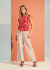 Flutter sleeve top Coral rose