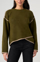 Liverpool Los Angeles Long Sleeve Crewneck Sweater with Tulip Hem