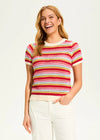 Crochet Knit Top Multi stirpe
