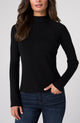 Long Slv Turtleneck Sweater in Black, ribbed knit fitted silhouette, front view