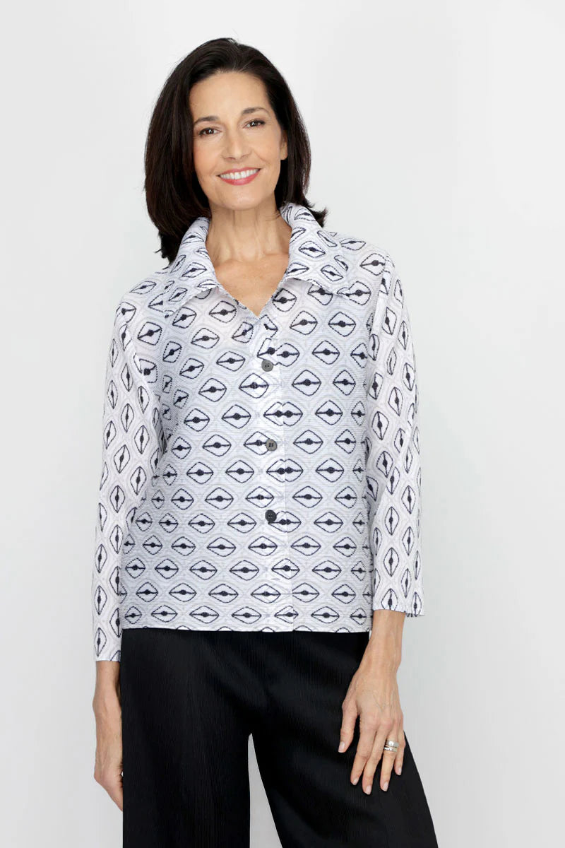 Parisian Pleats Night Out Jacket white ella where she shops