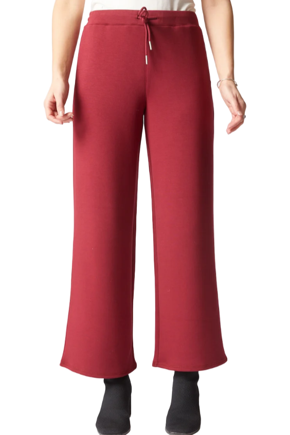 Passport Knit Travel Pant - Wine Front - Ella Where She Shops