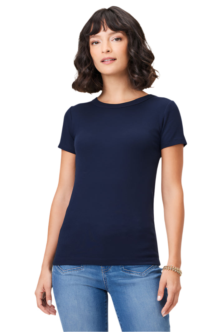 Perfect Knit Rib Short Sleeve Crew Tee - Dark Indigo - Ella Where She Shops
