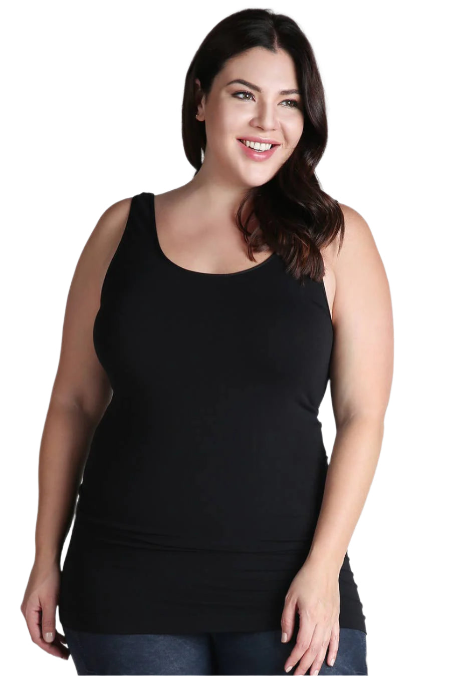 Plus Size Tank Top Jersey – Black – Ella Where She Shops