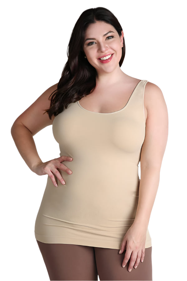 Plus Size Tank Top Jersey – Stone – Ella Where She Shops