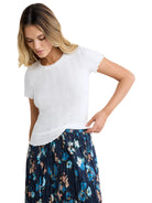 Pointelle Rib Georgia Tee white ella where she shops