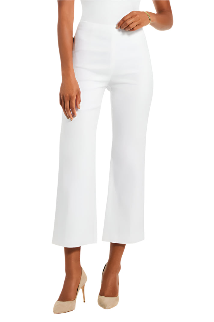 Polished Wonderstretch Wide-Leg Crop  - White - Ella Where She Shops