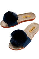 Pom Pom Slides – Navy Front – Ella Where She Shops