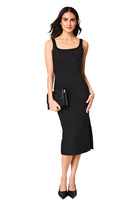 Ponte Midi Tank Dress – Front – Ella Where She Shops